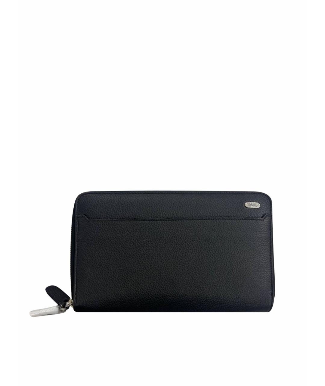 BRIONI Черная кожаная барсетка, фото 1