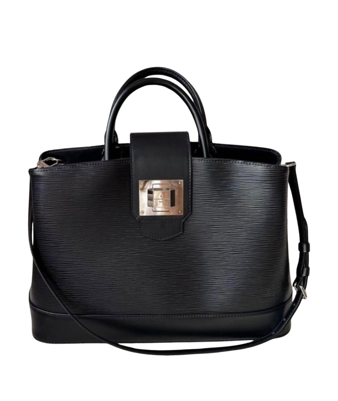 LOUIS VUITTON Черная кожаная сумка с короткими ручками, фото 1