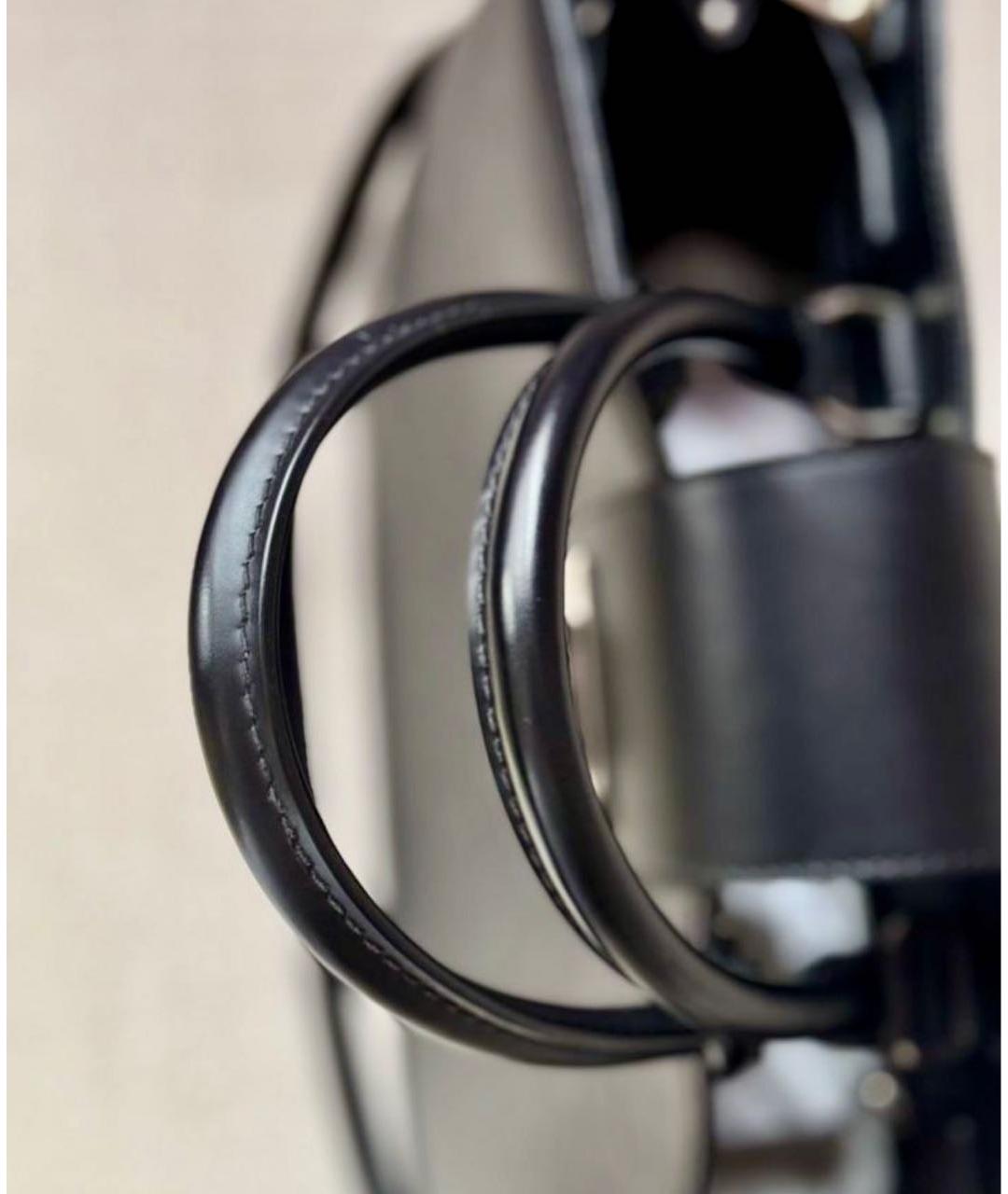 LOUIS VUITTON Черная кожаная сумка с короткими ручками, фото 2