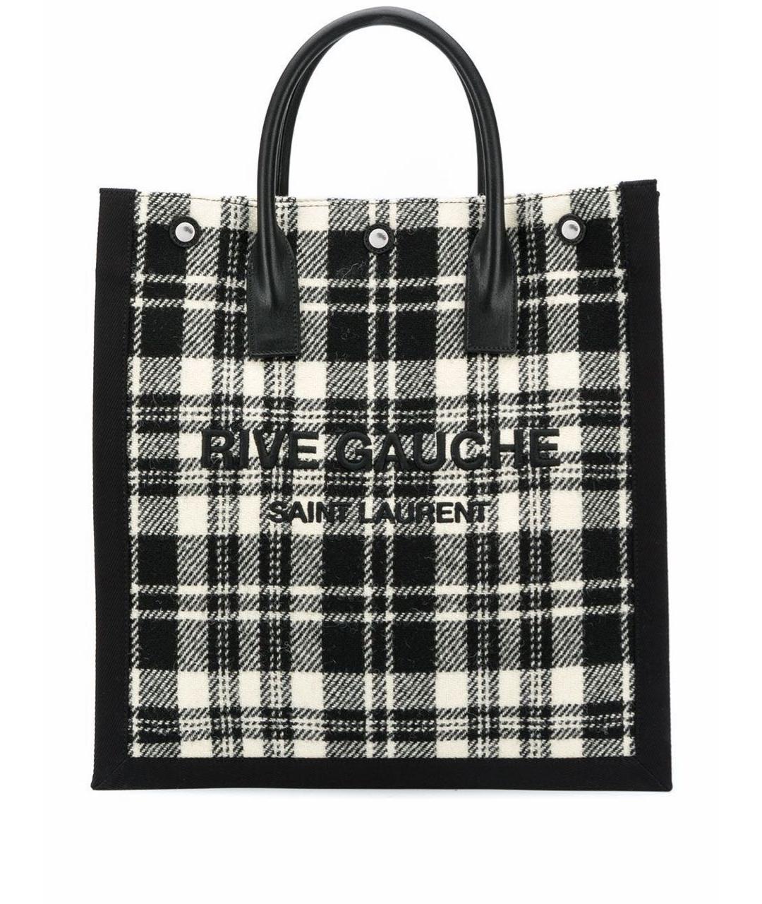 SAINT LAURENT Черная хлопковая сумка тоут, фото 1