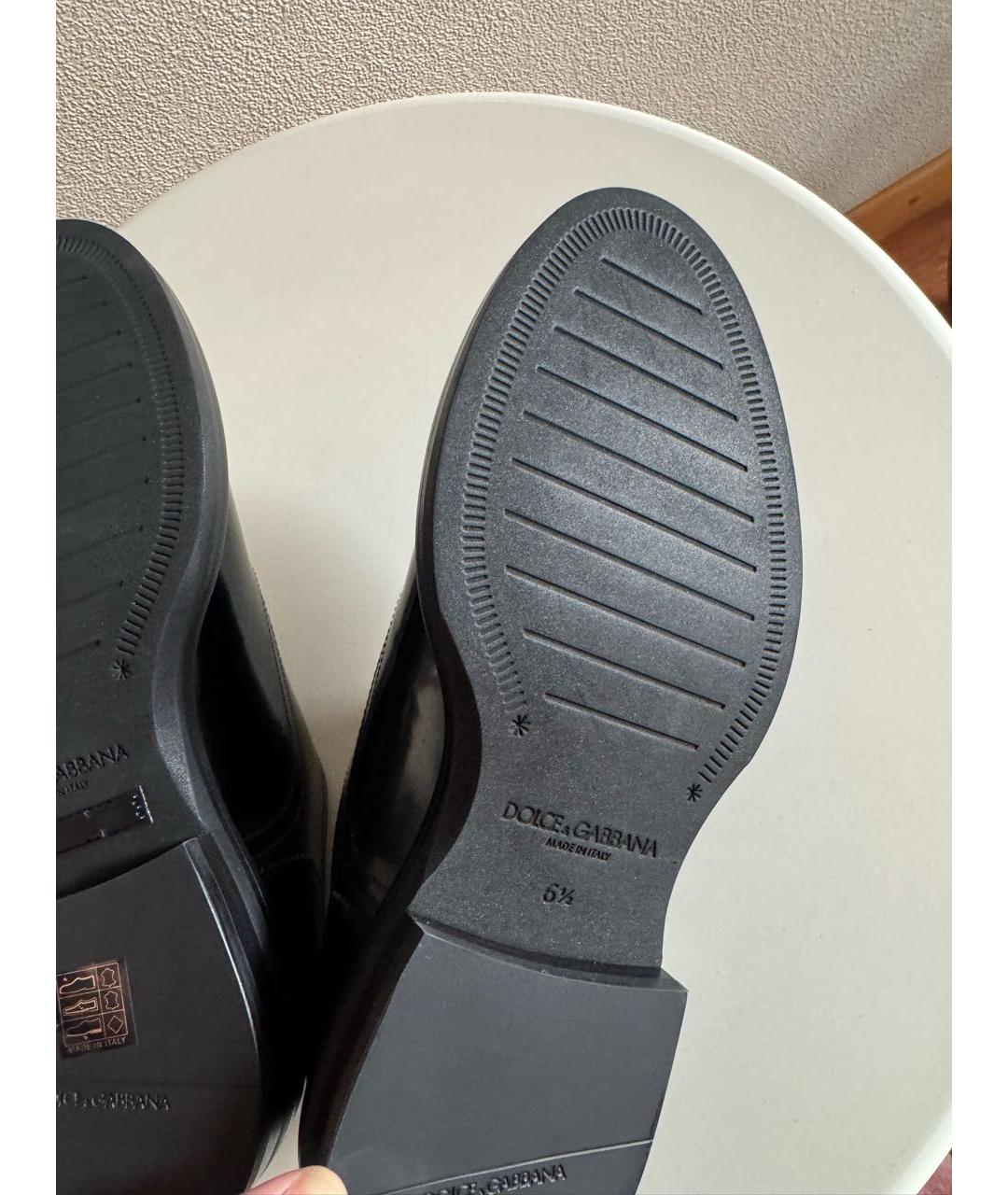 DOLCE&GABBANA Черные кожаные низкие ботинки, фото 4