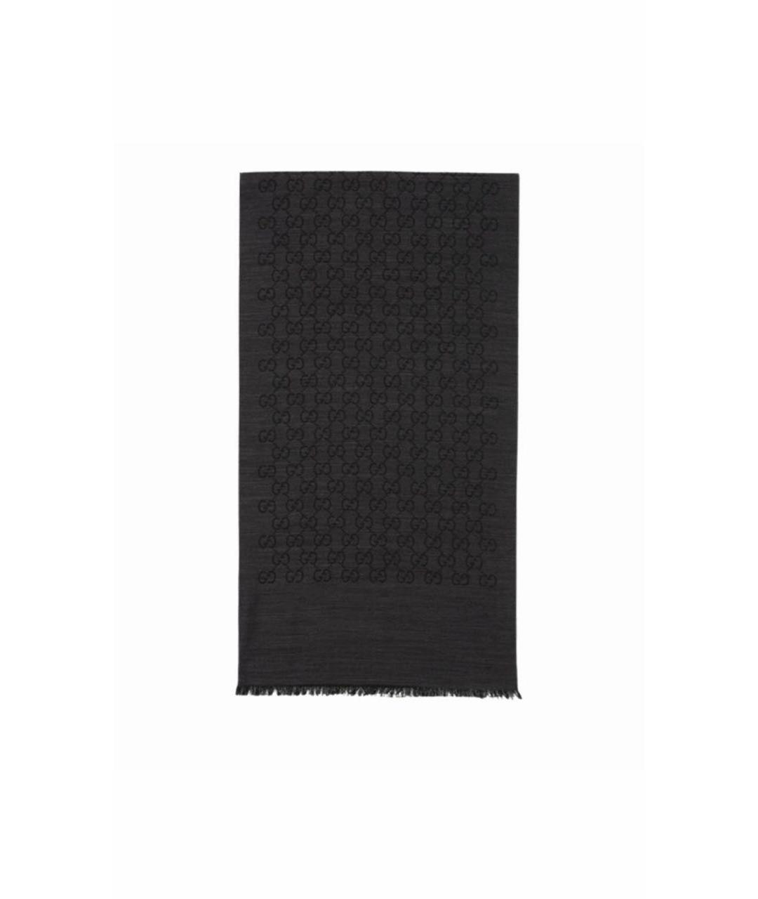 GUCCI Серый шерстяной платок, фото 1
