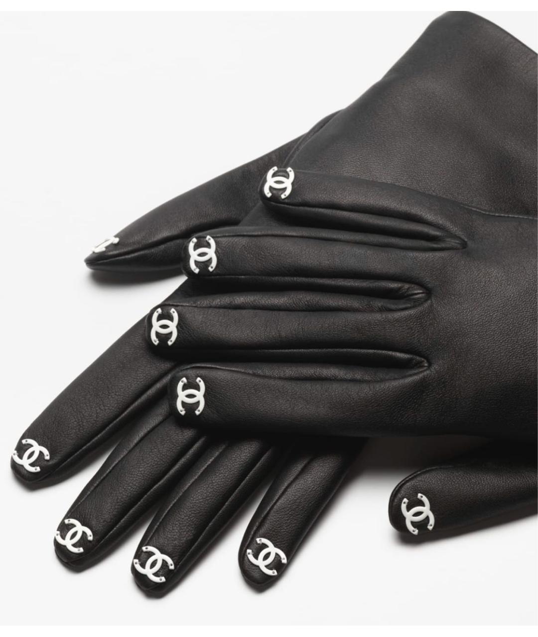 CHANEL Черные кожаные перчатки, фото 2