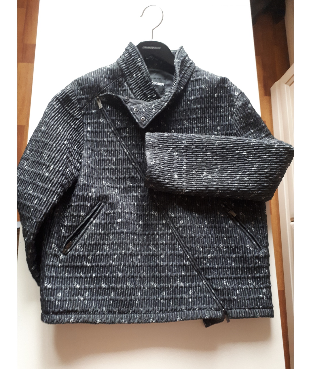 EMPORIO ARMANI Антрацитовая полиэстеровая куртка, фото 6