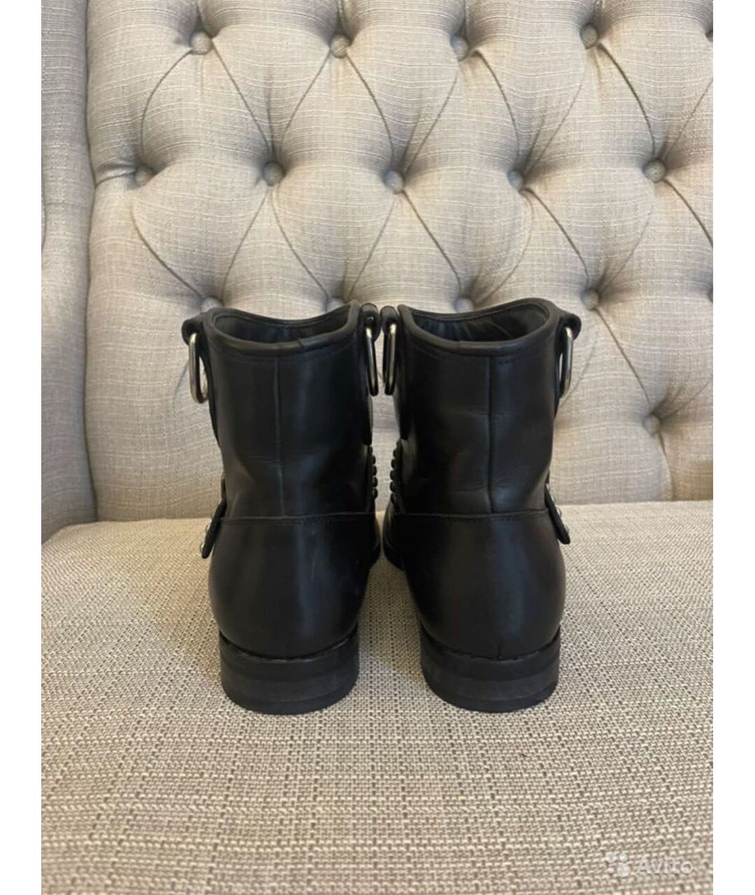 SAINT LAURENT Черные кожаные сапоги, фото 3