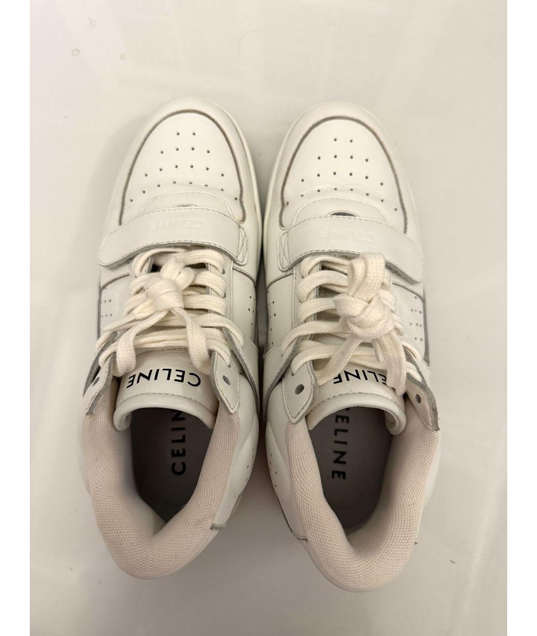 CELINE Белые кожаные кеды, фото 3