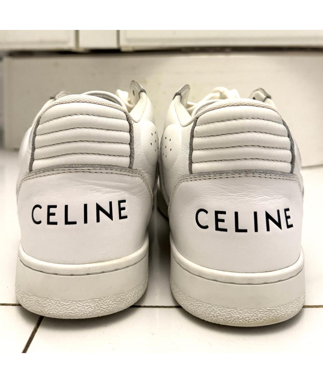 CELINE Белые кожаные кеды, фото 4