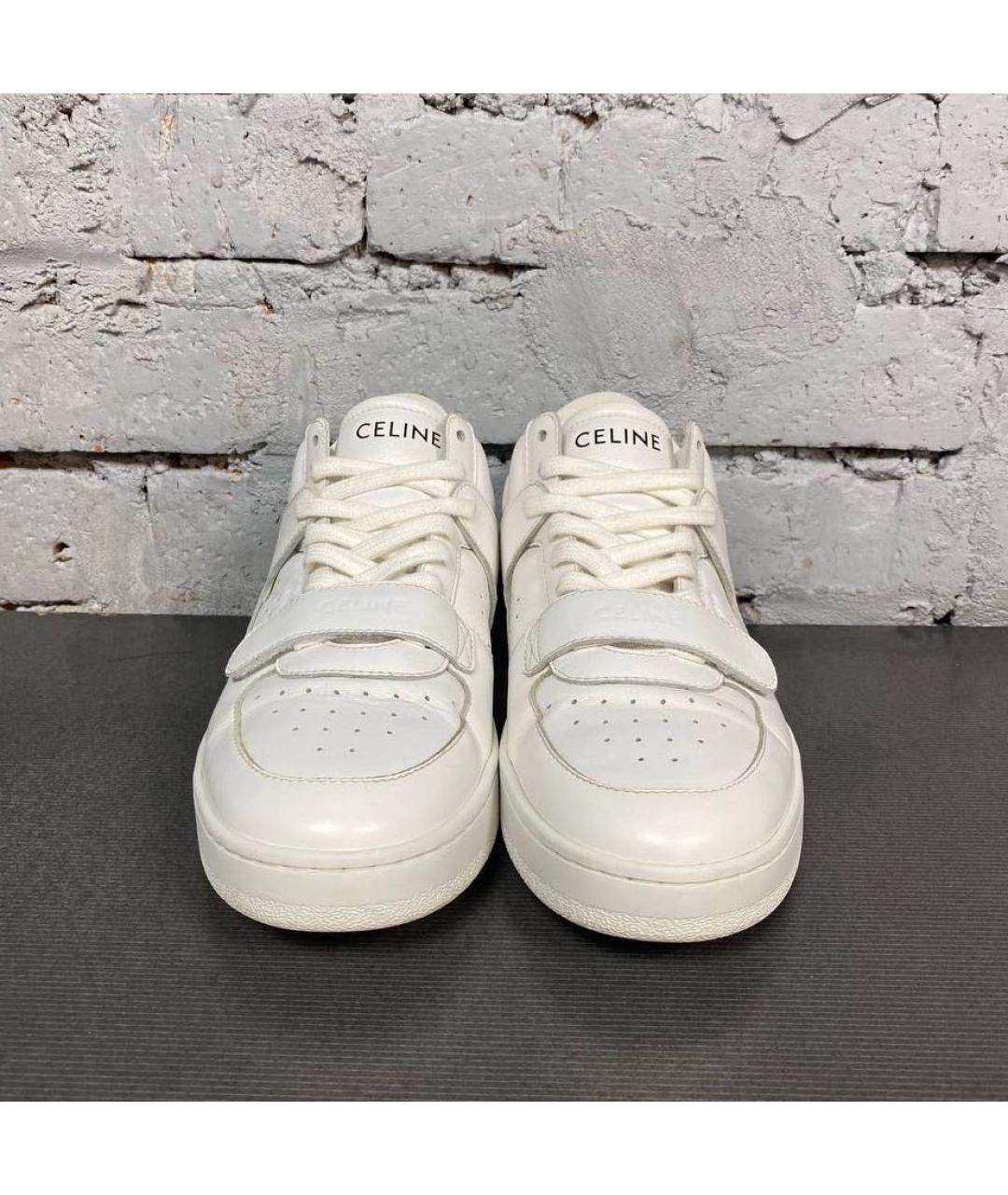 CELINE Белые кожаные кеды, фото 2