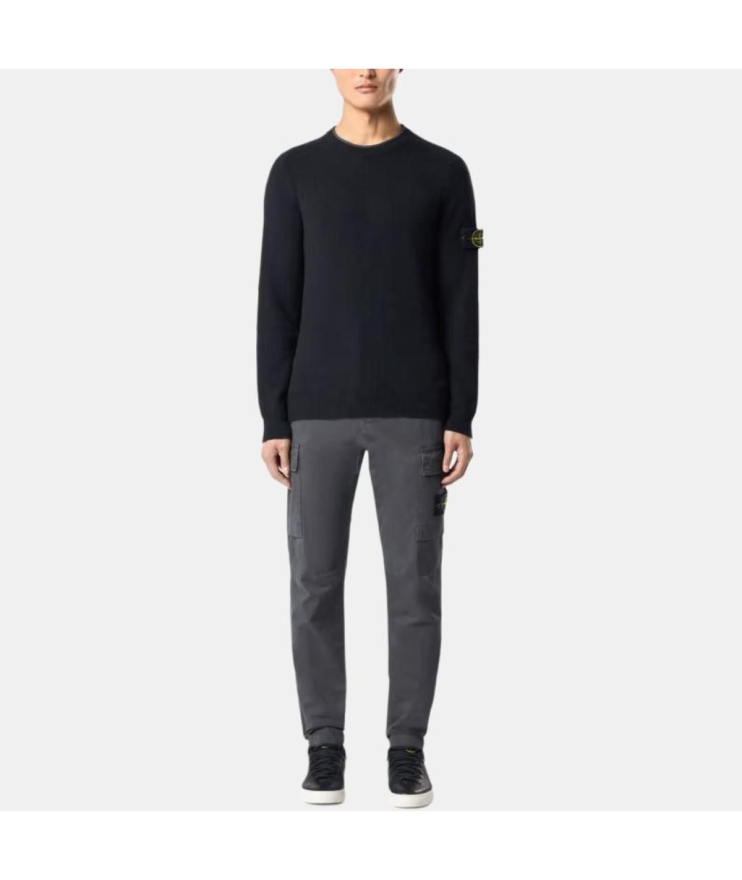 STONE ISLAND Черный шерстяной джемпер / свитер, фото 3