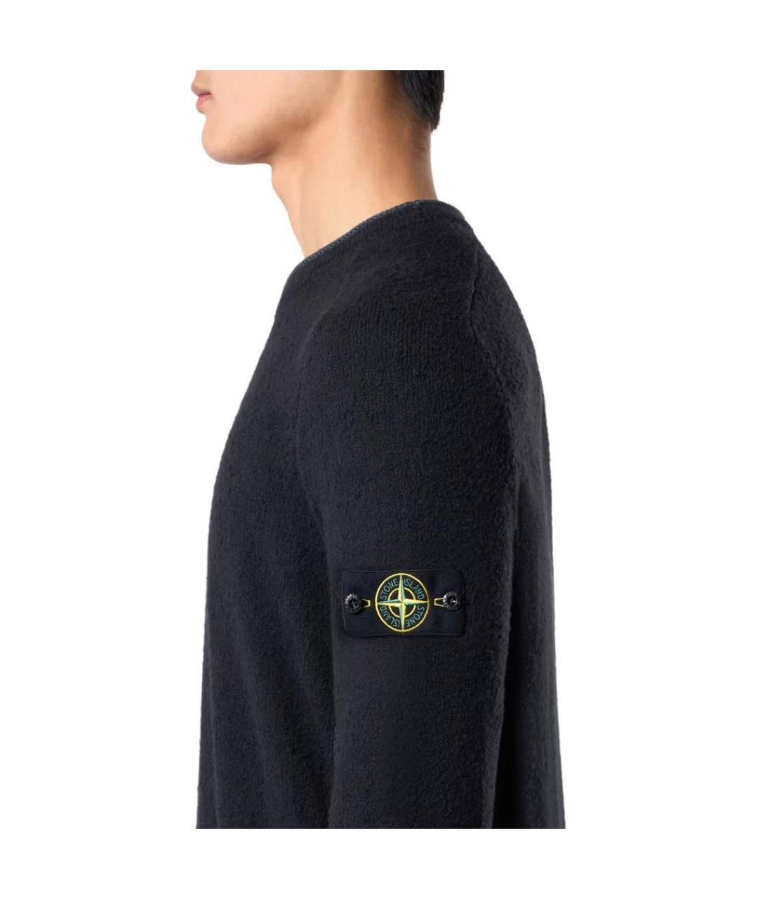 STONE ISLAND Черный шерстяной джемпер / свитер, фото 5