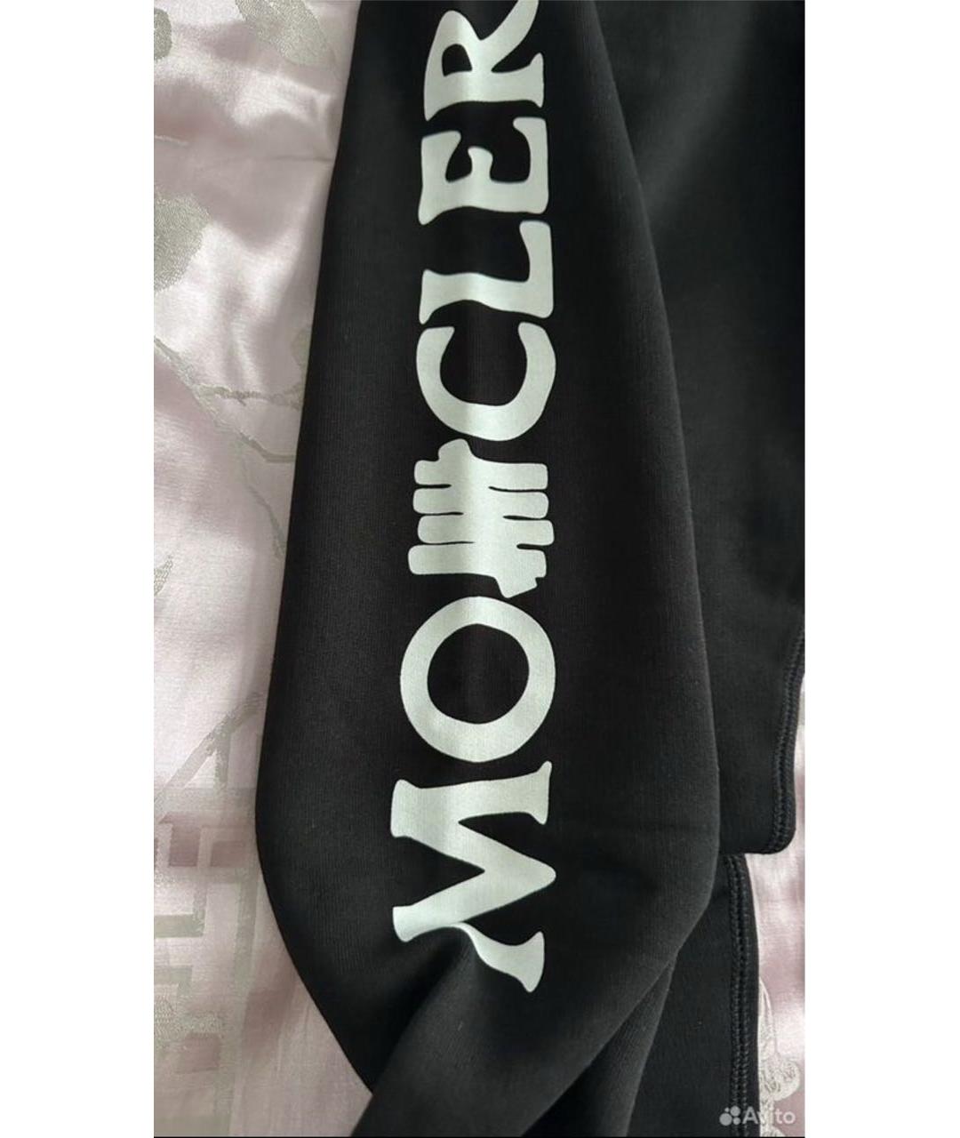 MONCLER Черные хлопковые повседневные брюки, фото 4