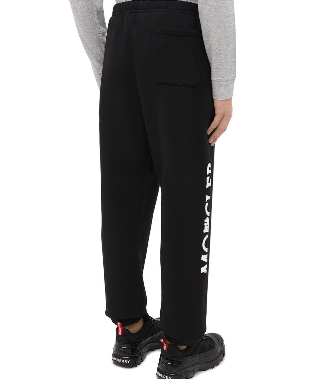 MONCLER Черные хлопковые повседневные брюки, фото 2