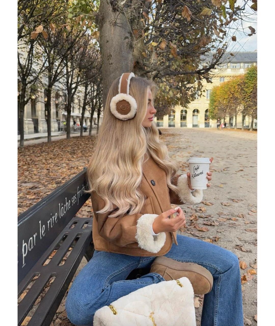 UGG AUSTRALIA Коричневые шерстяные наушники, фото 4