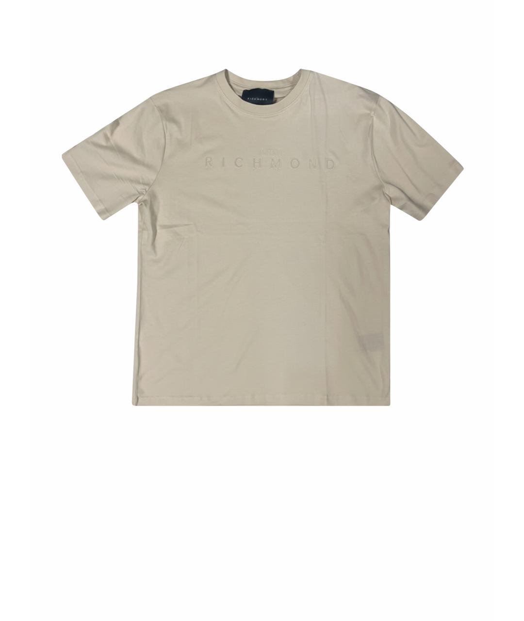 JOHN RICHMOND Бежевая хлопковая футболка, фото 1