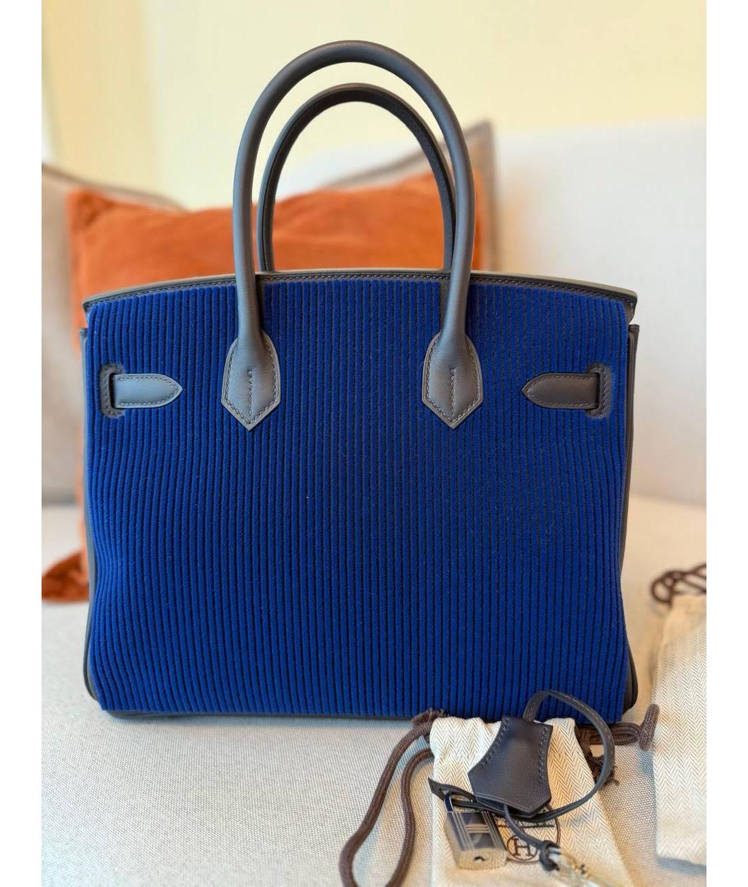 HERMES Синяя сумка с короткими ручками, фото 2