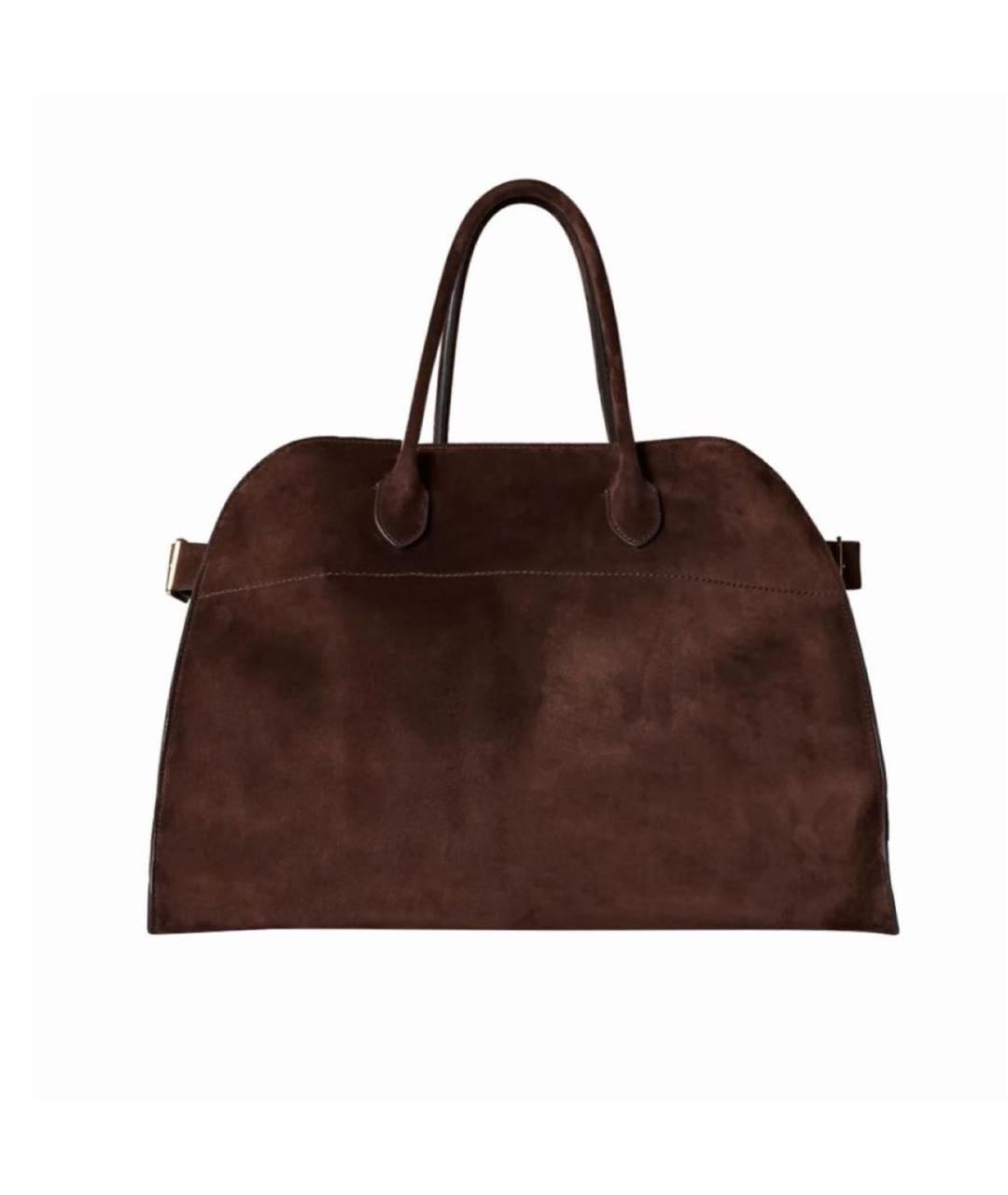 THE ROW Коричневая замшевая сумка с короткими ручками, фото 1