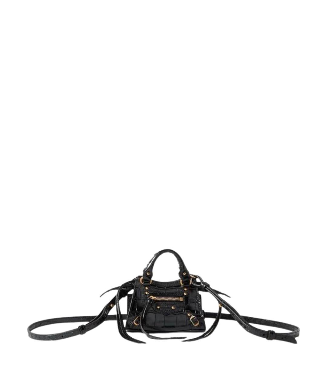 BALENCIAGA Черная кожаная сумка через плечо, фото 1