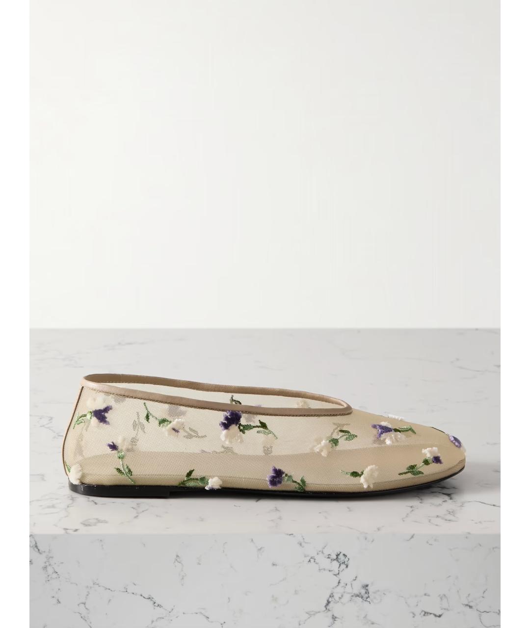 KHAITE Бежевые текстильные балетки, фото 6