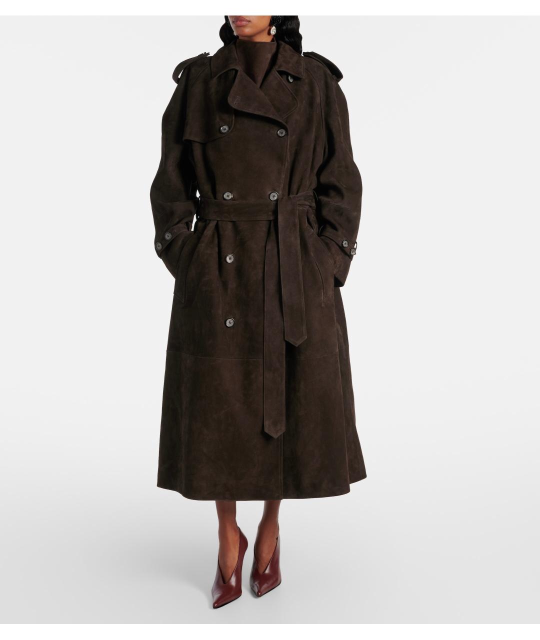 MAGDA BUTRYM Коричневое замшевое пальто, фото 2