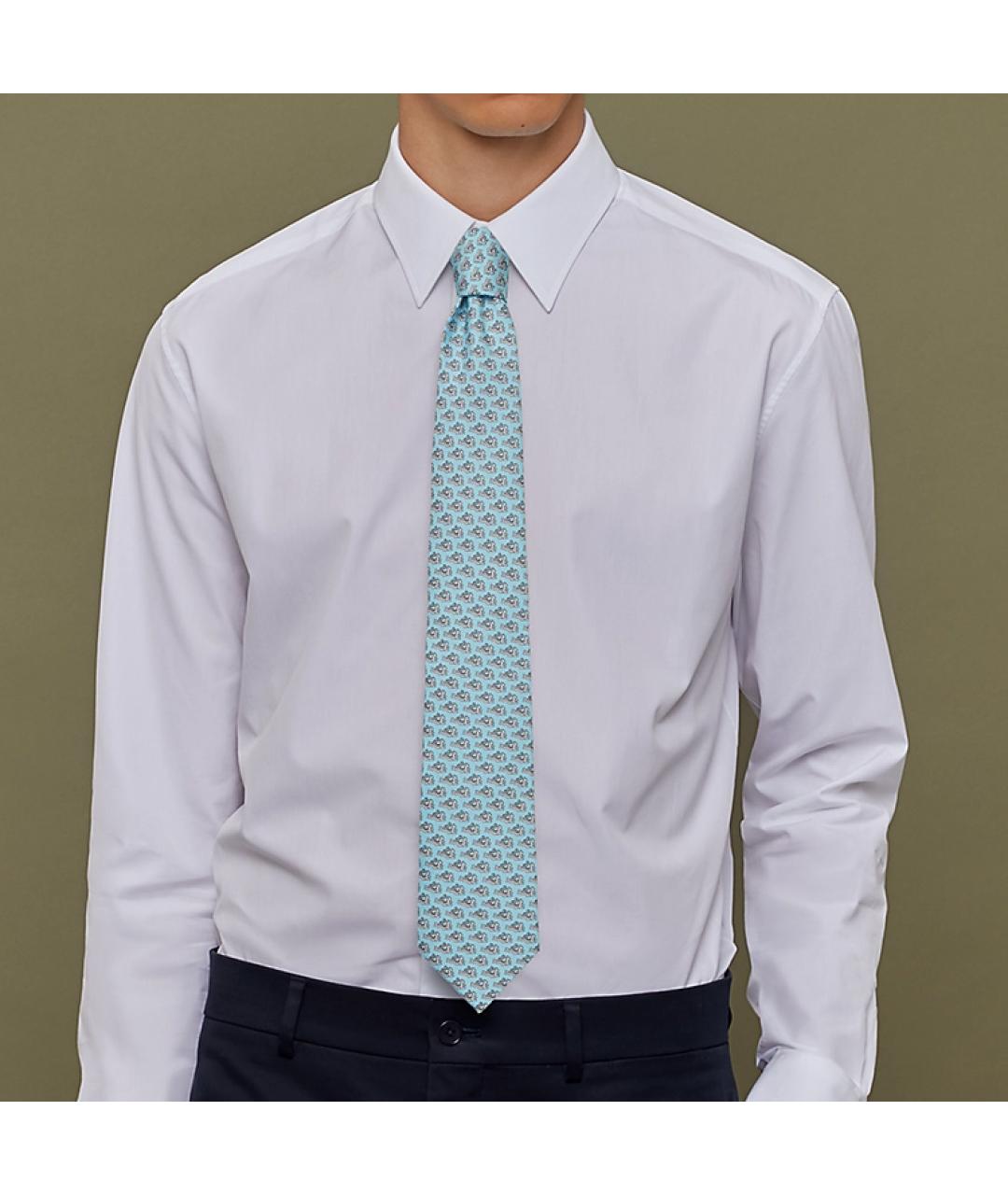 HERMES Голубой галстук, фото 2