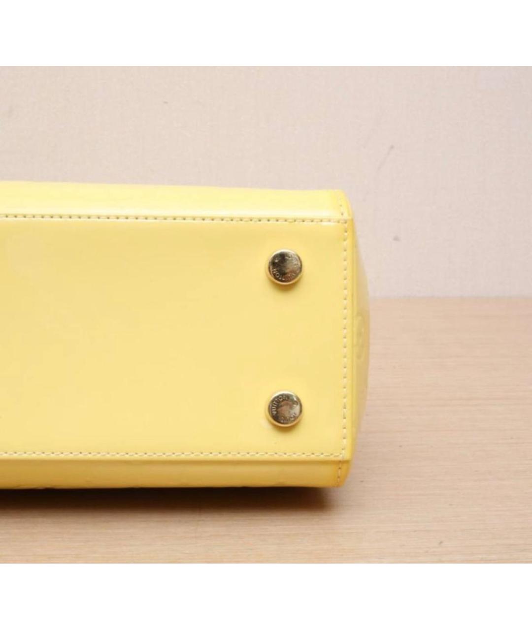 LOUIS VUITTON Желтая кожаная сумка с короткими ручками, фото 6