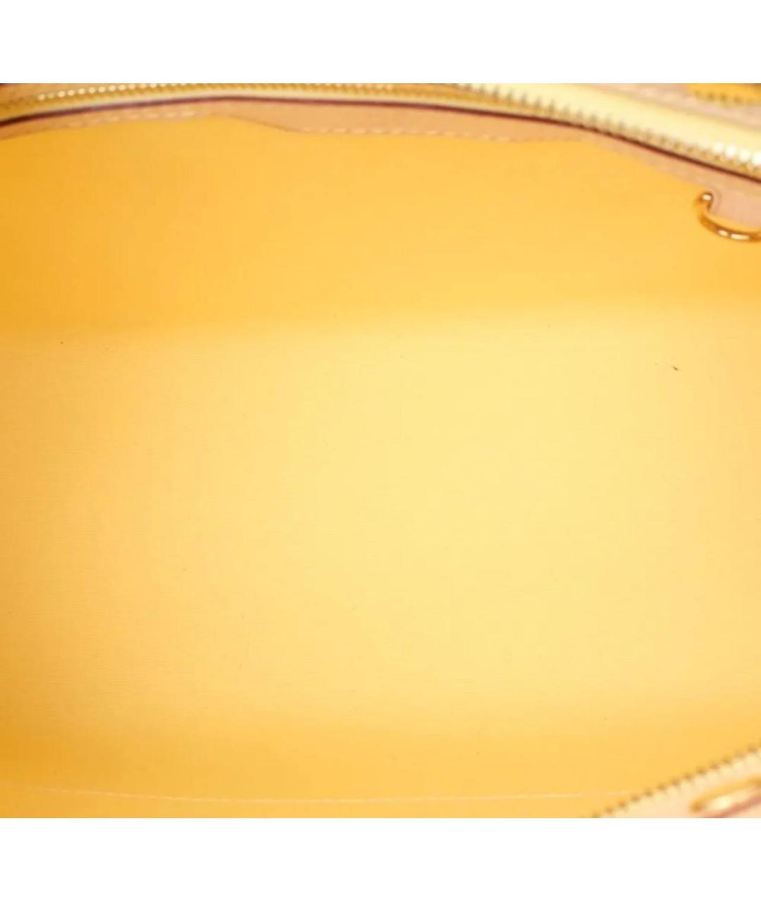 LOUIS VUITTON Желтая кожаная сумка с короткими ручками, фото 4