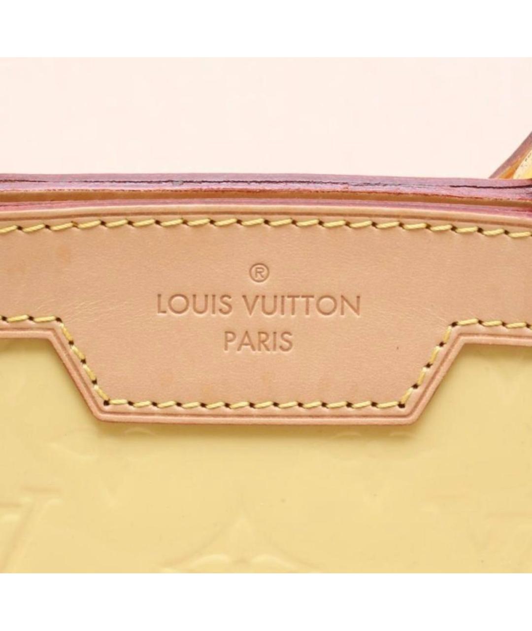 LOUIS VUITTON Желтая кожаная сумка с короткими ручками, фото 7