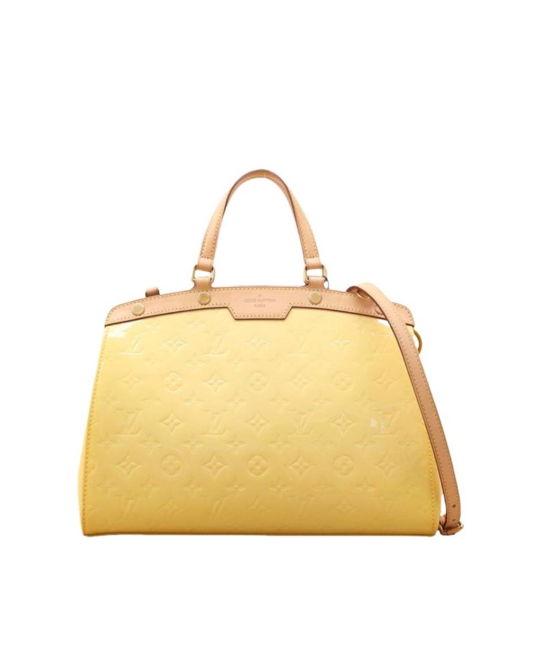 LOUIS VUITTON Желтая кожаная сумка с короткими ручками, фото 9