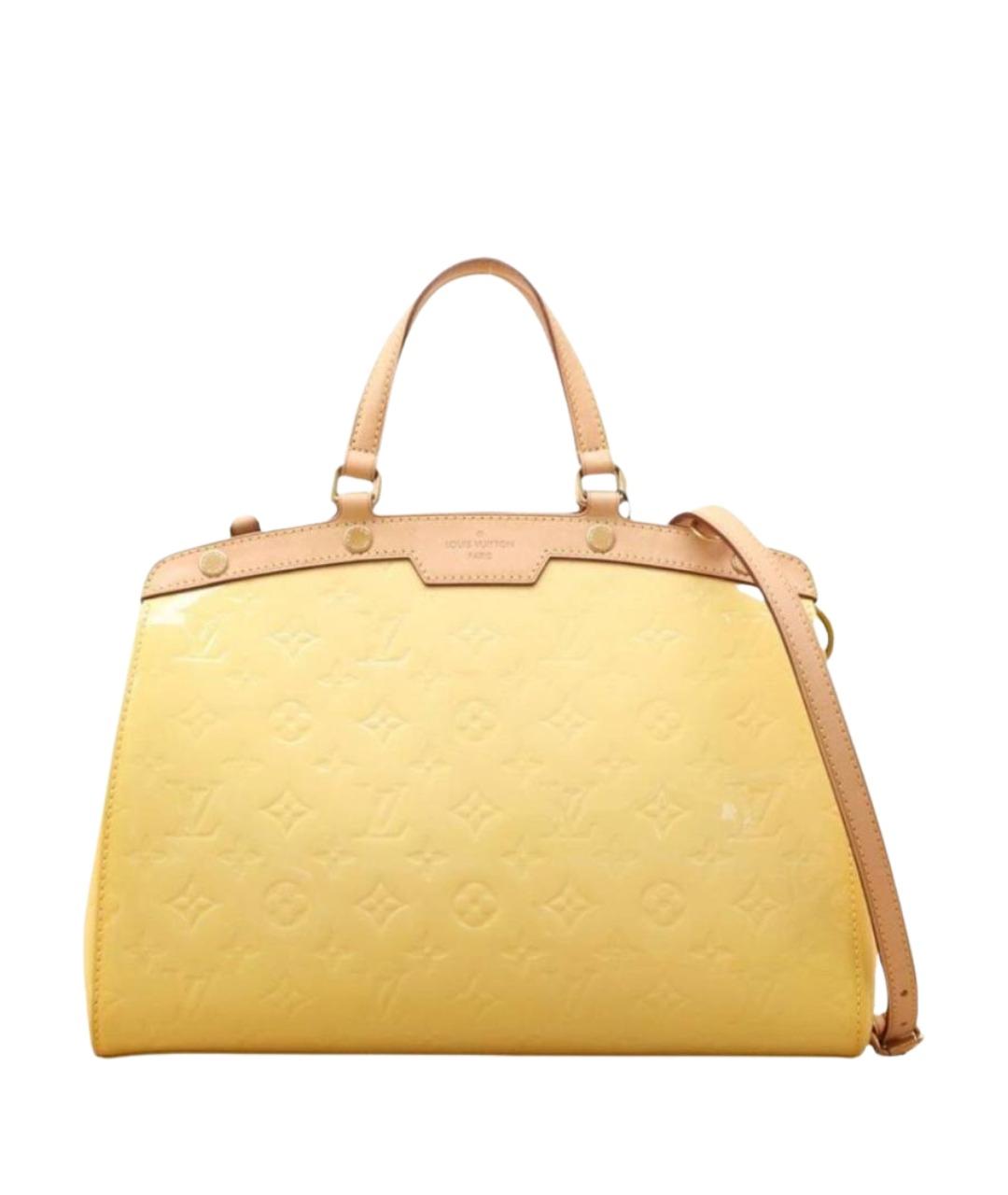 LOUIS VUITTON Желтая кожаная сумка с короткими ручками, фото 1