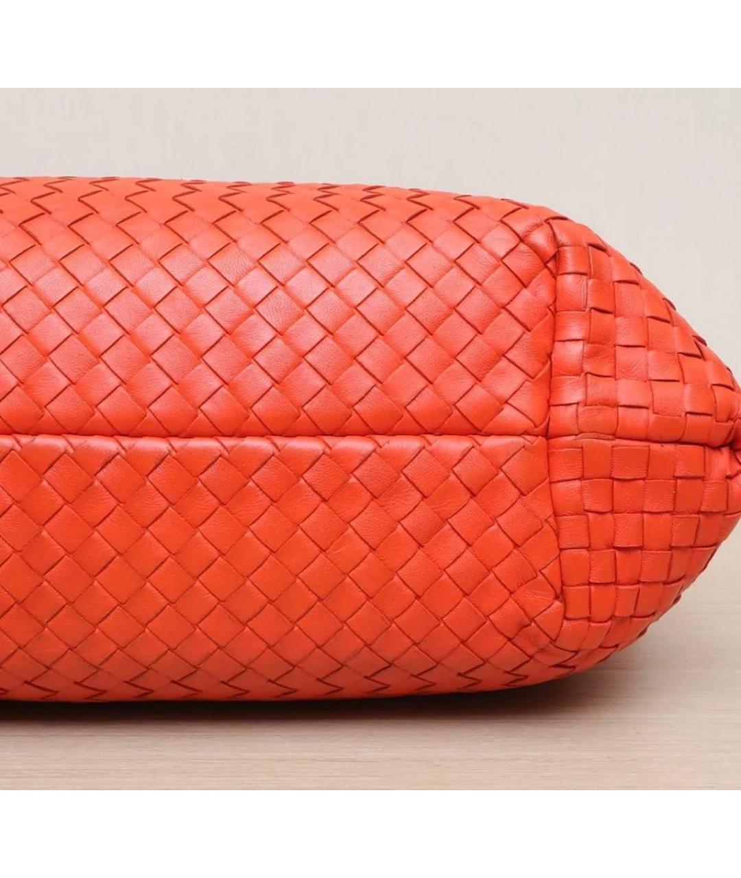 BOTTEGA VENETA Оранжевая кожаная сумка с короткими ручками, фото 7