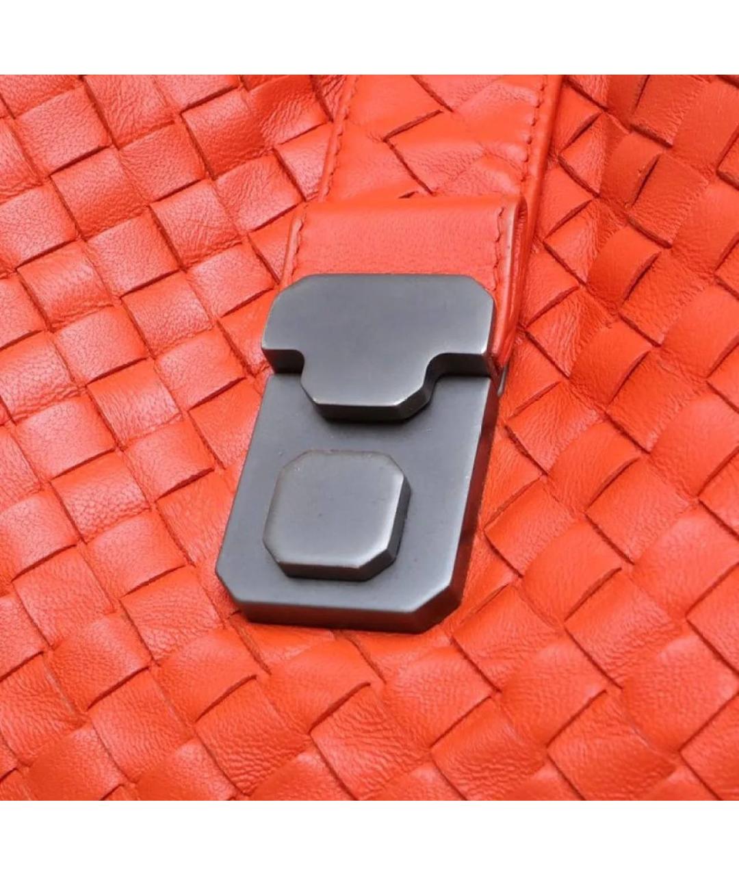 BOTTEGA VENETA Оранжевая кожаная сумка с короткими ручками, фото 8
