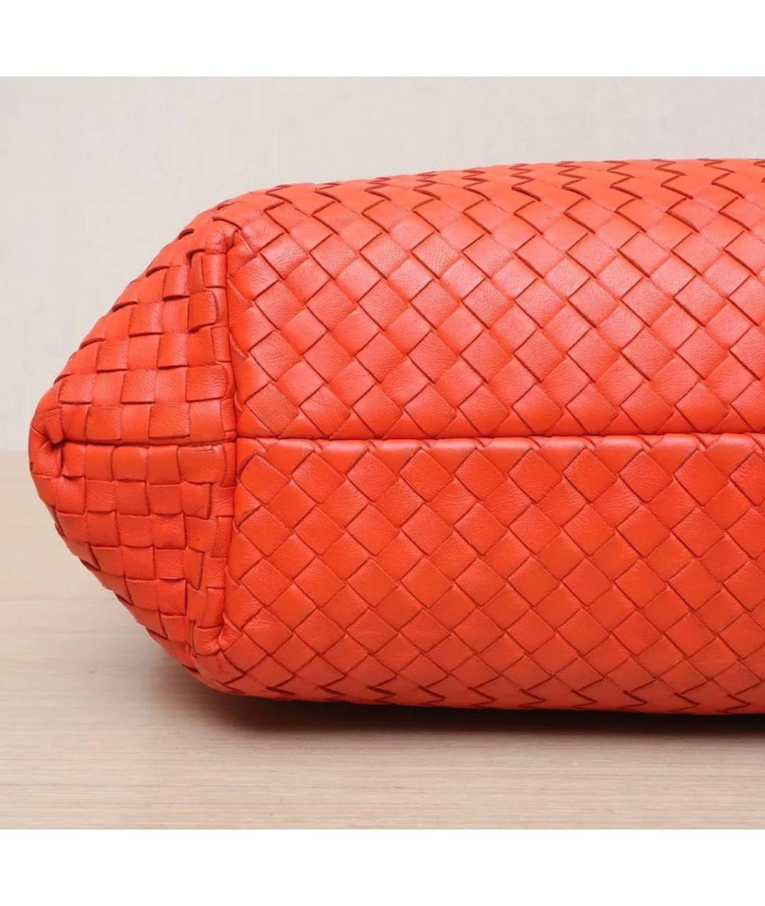 BOTTEGA VENETA Оранжевая кожаная сумка с короткими ручками, фото 6