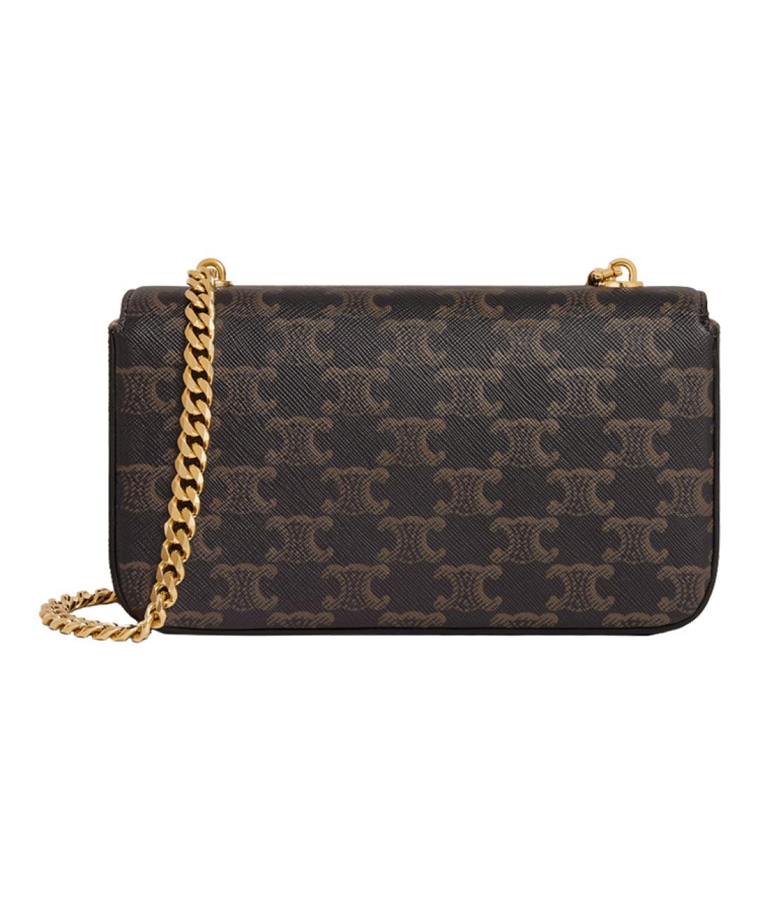 CELINE Коричневая кожаная сумка через плечо, фото 3