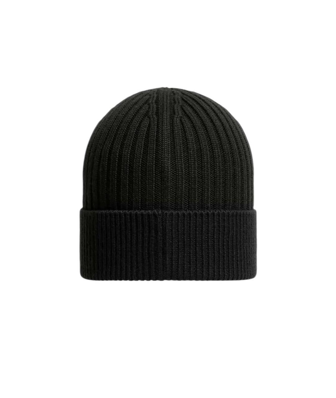 MONCLER Черная шерстяная шапка, фото 2