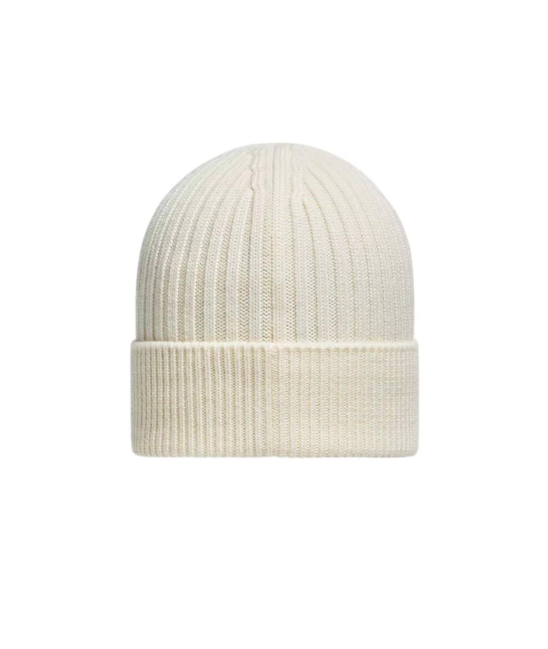 MONCLER Белая шерстяная шапка, фото 2