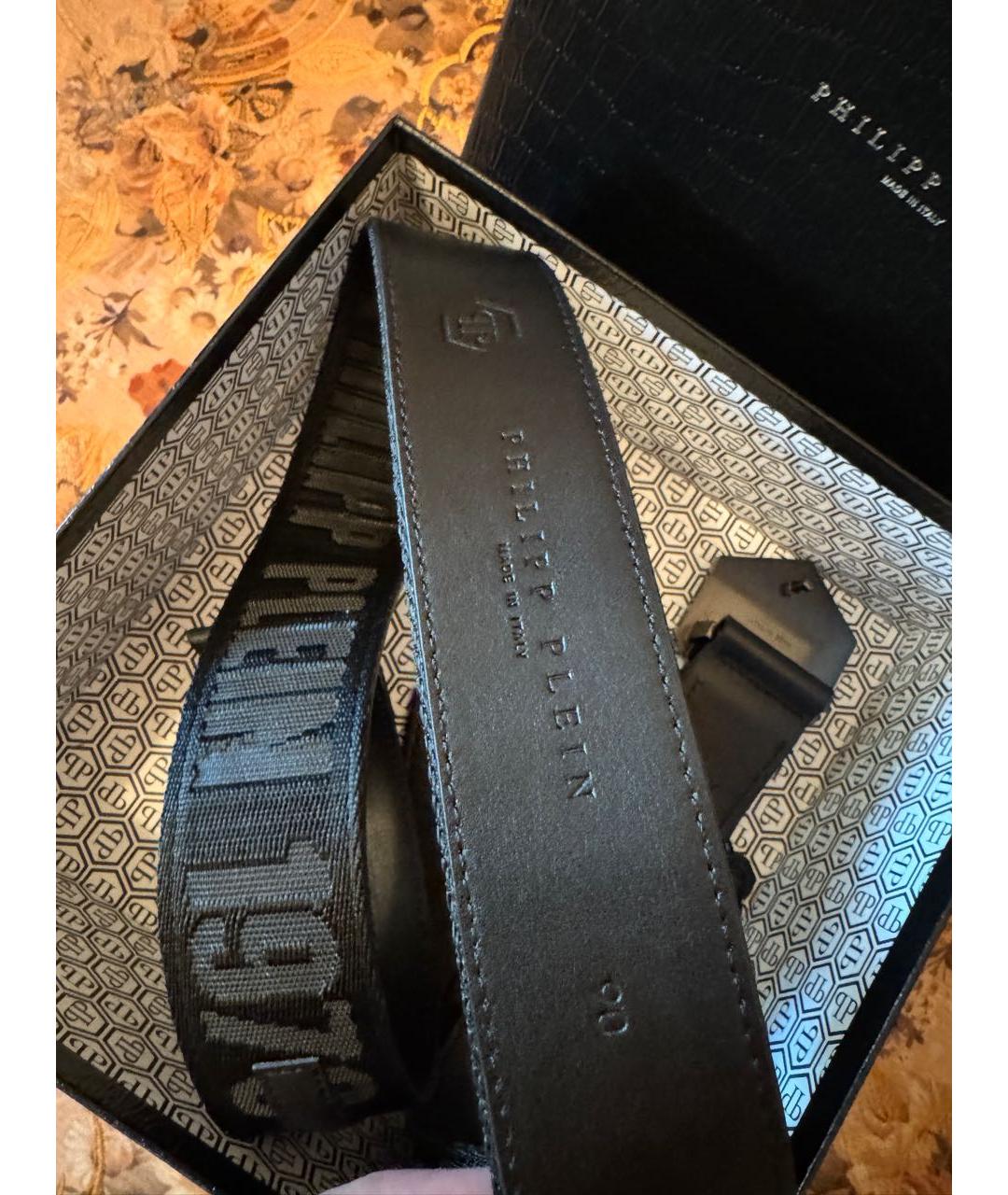 PHILIPP PLEIN Черный ремень, фото 4