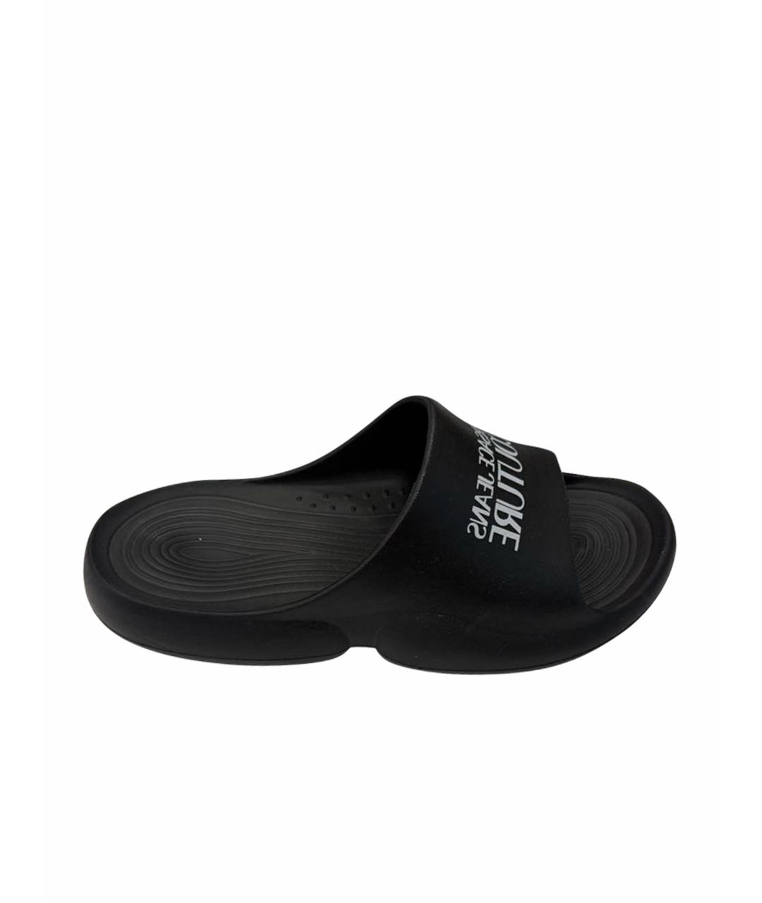 VERSACE JEANS COUTURE Черные резиновые шлепанцы, фото 1