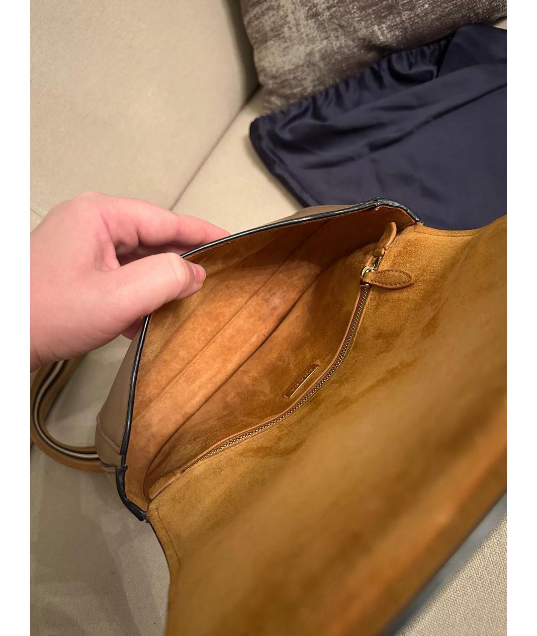 PRADA Коричневая кожаная сумка через плечо, фото 4