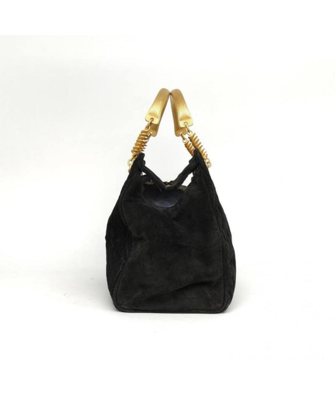 FENDI Черная тканевая сумка с короткими ручками, фото 4