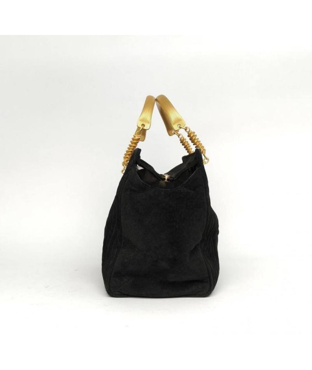 FENDI Черная тканевая сумка с короткими ручками, фото 3