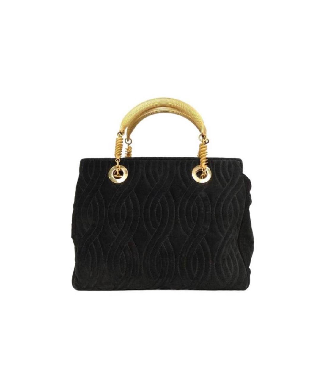 FENDI Черная тканевая сумка с короткими ручками, фото 7