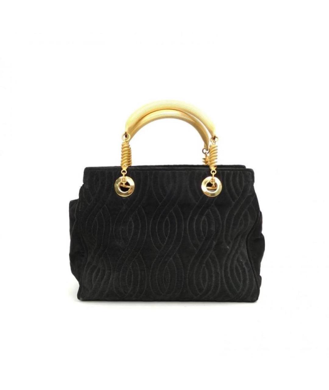 FENDI Черная тканевая сумка с короткими ручками, фото 2