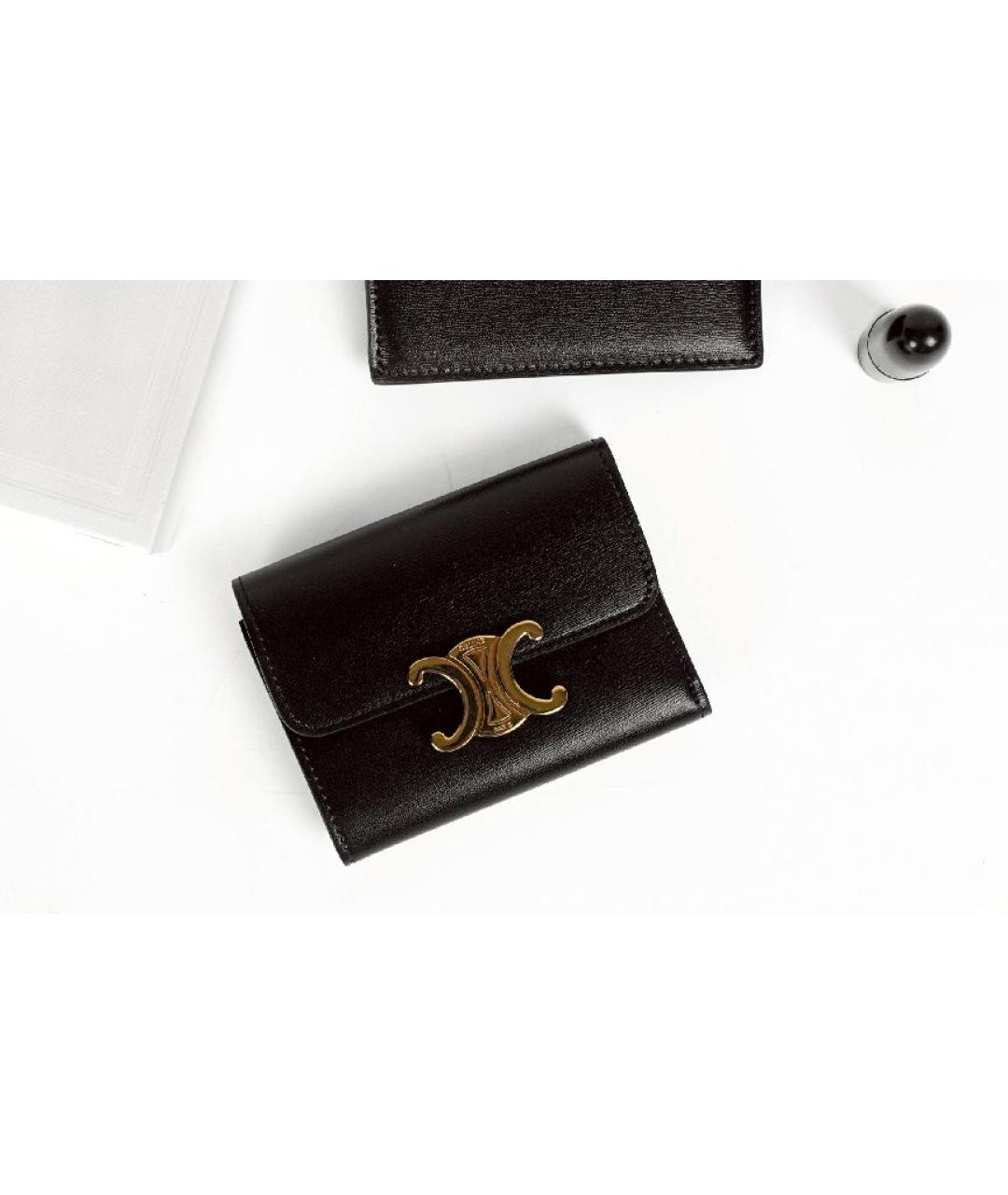 CELINE Черный кожаный кошелек, фото 6