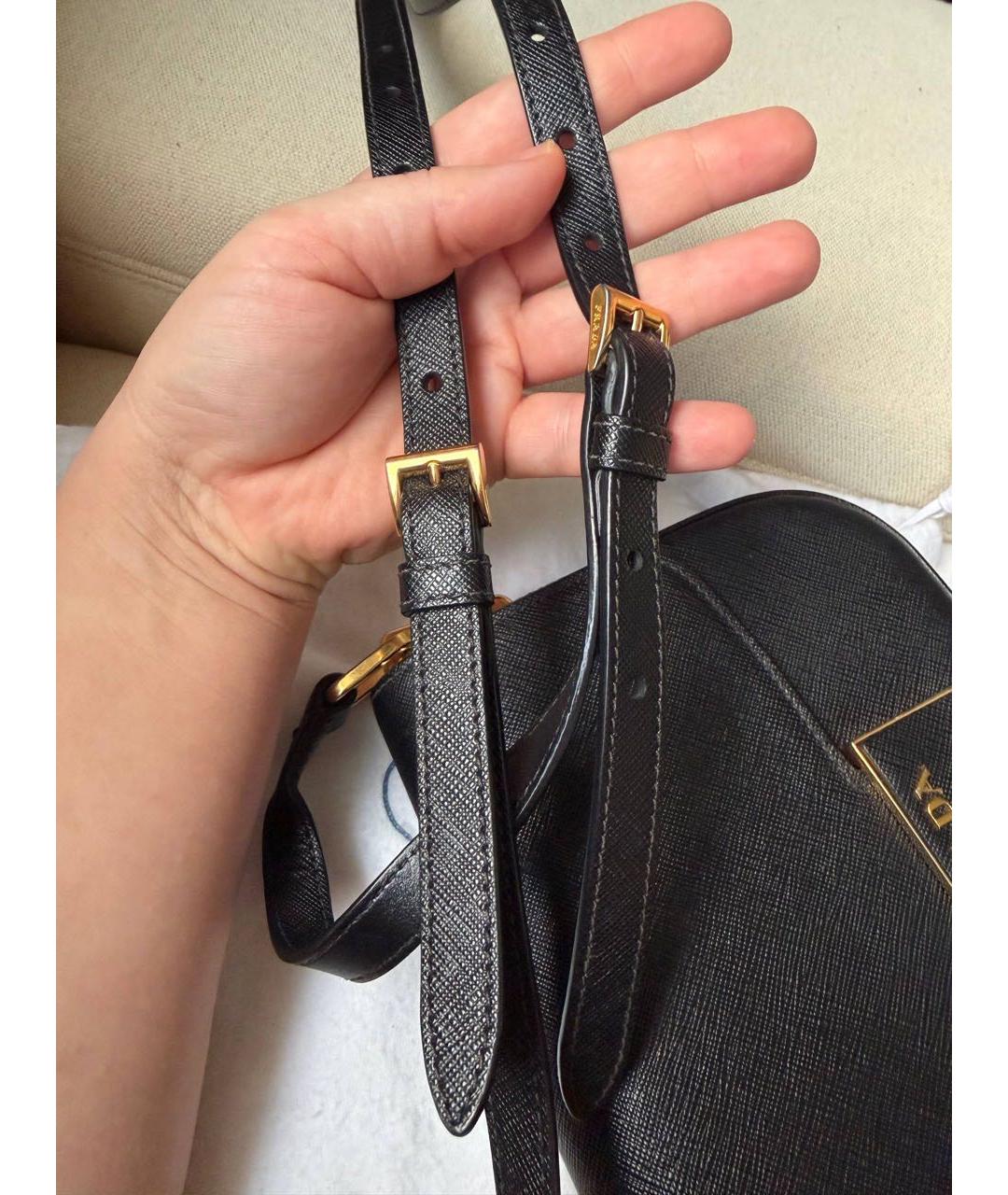 PRADA Черная кожаная сумка через плечо, фото 6