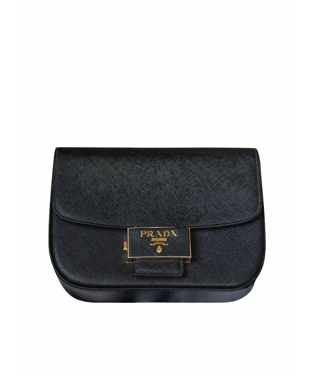 PRADA Черная кожаная сумка через плечо, фото 1