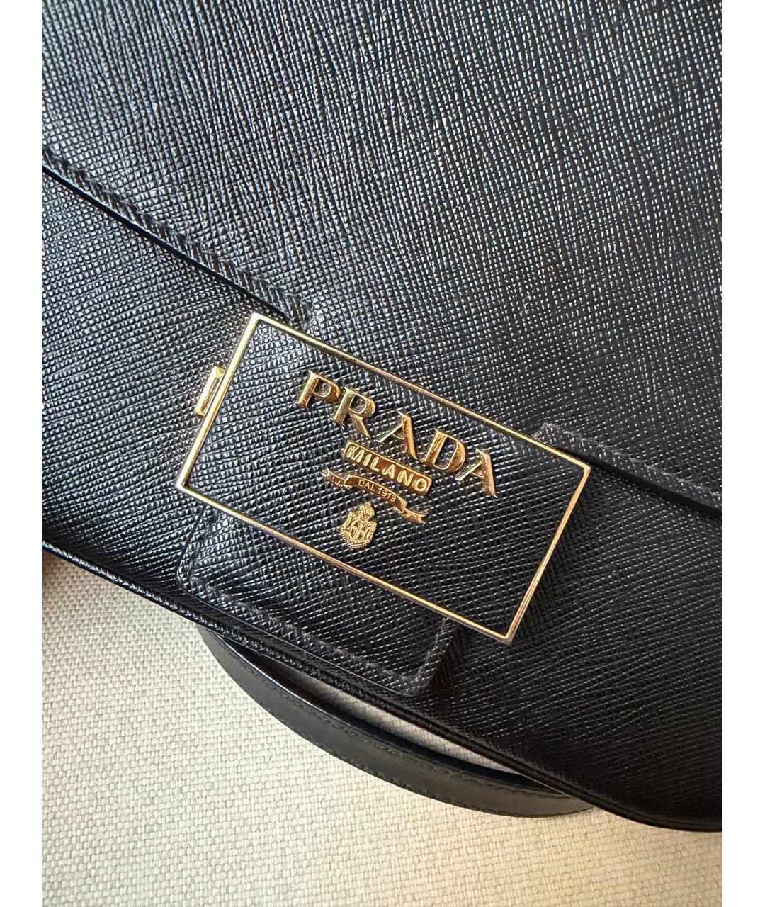 PRADA Черная кожаная сумка через плечо, фото 8