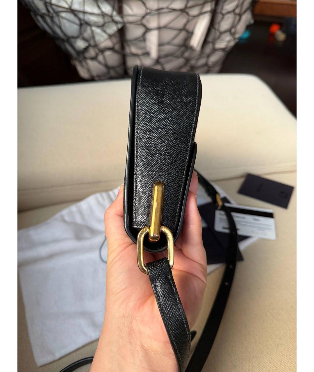 PRADA Черная кожаная сумка через плечо, фото 2