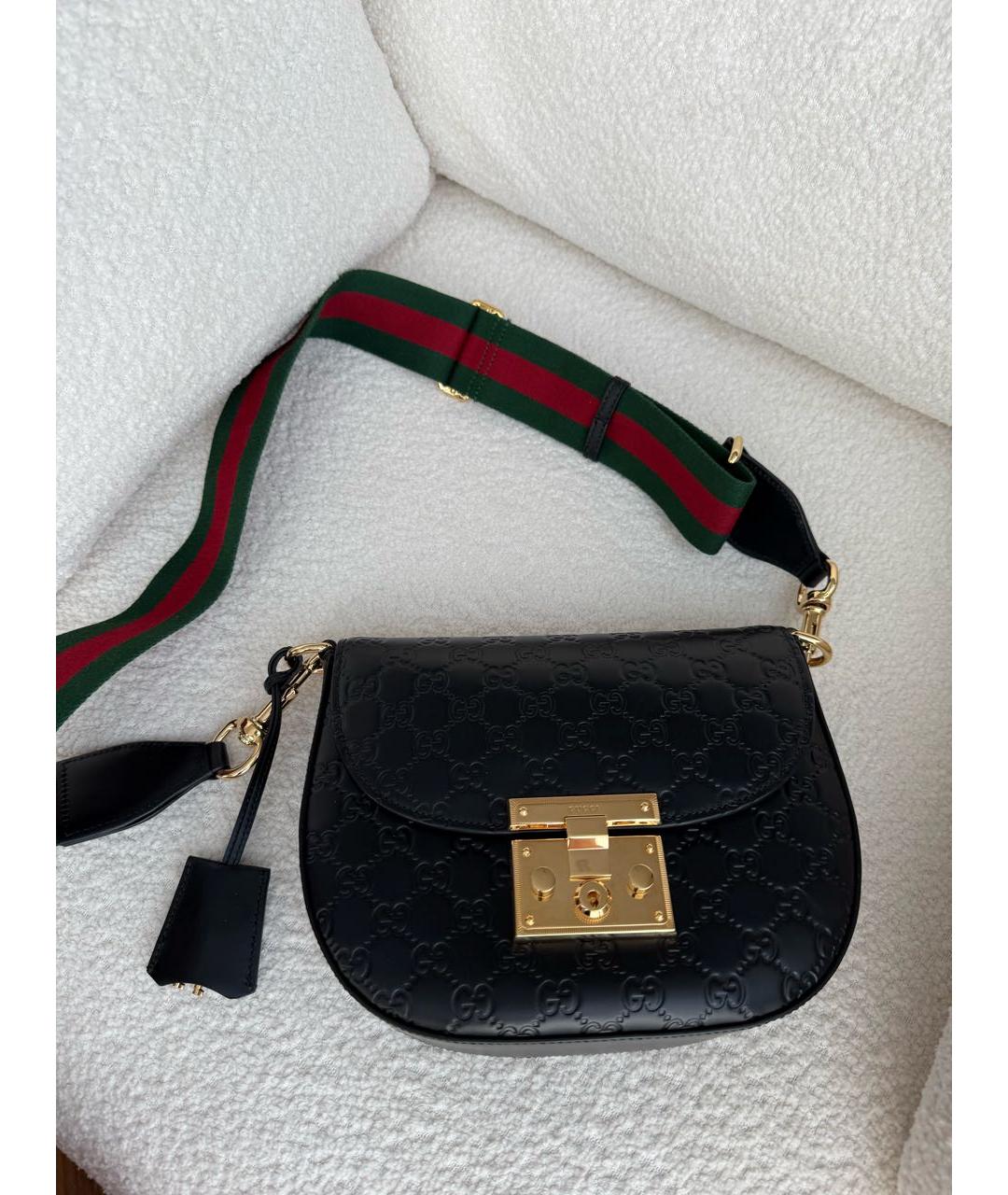 GUCCI Черная кожаная сумка через плечо, фото 2