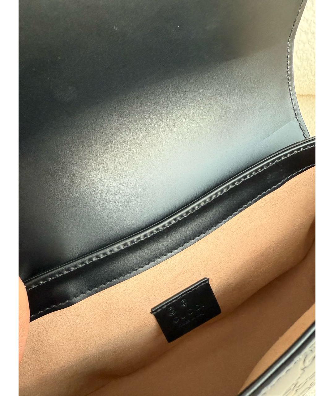 GUCCI Черная кожаная сумка через плечо, фото 5