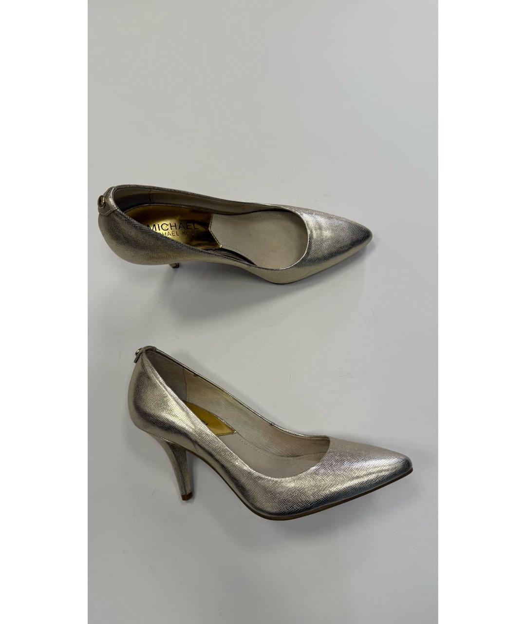 MICHAEL KORS Золотые кожаные туфли, фото 6